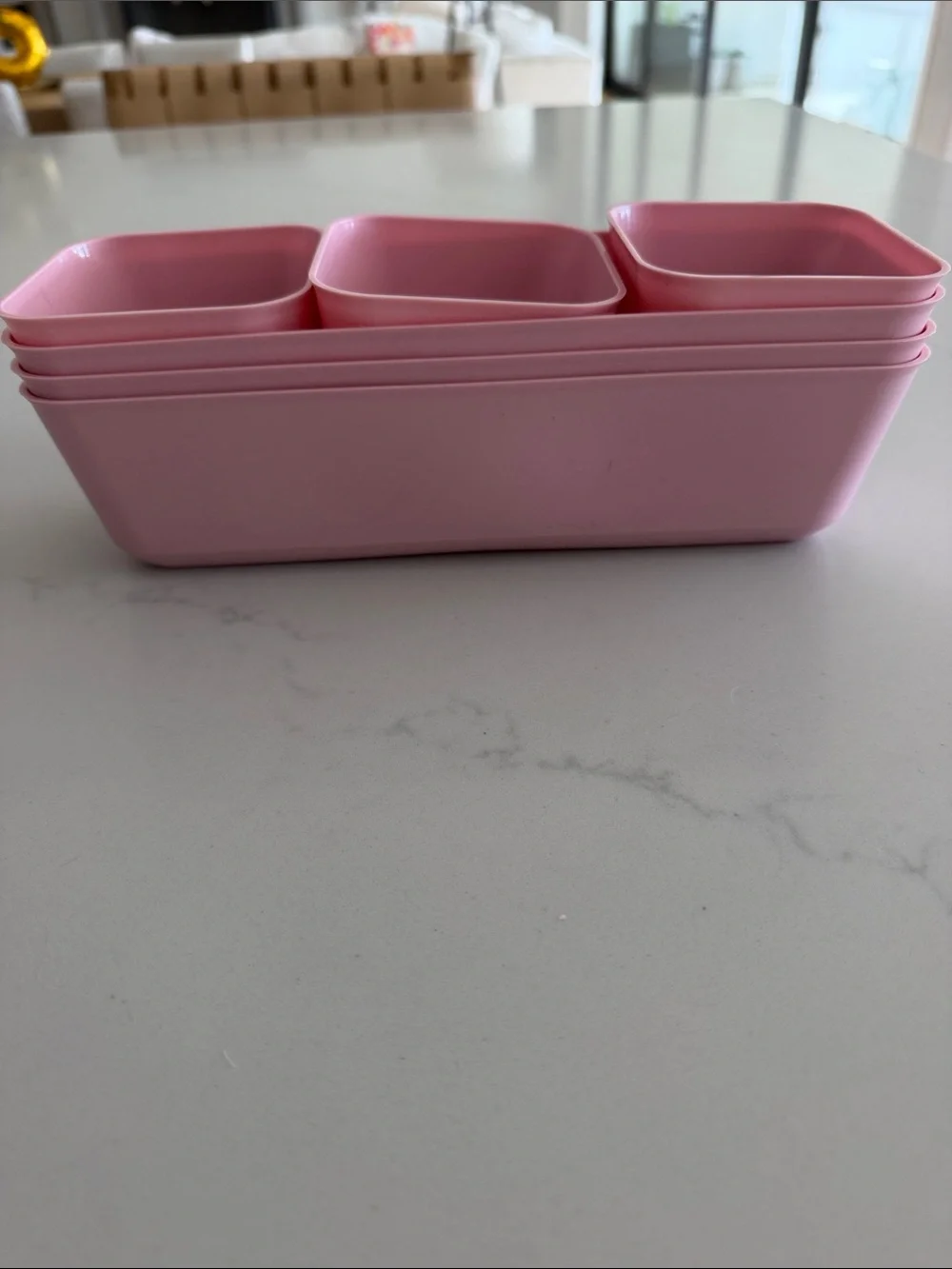 Pink Modular Drawer Organizer Set - 6-Piece Home Storage Trays